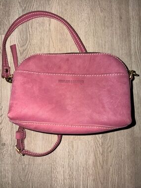 Portland Leather Rose Pink Leather Crossbody Bag